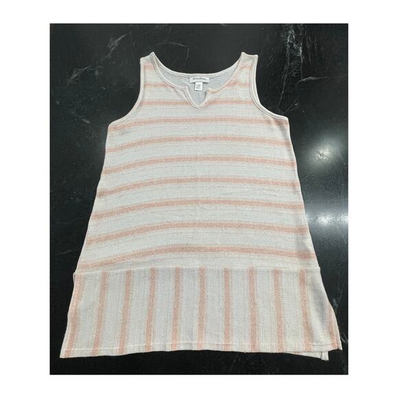 Motherhood Maternity peach and white sleeveless knit tank MED - Picture 1 of 8